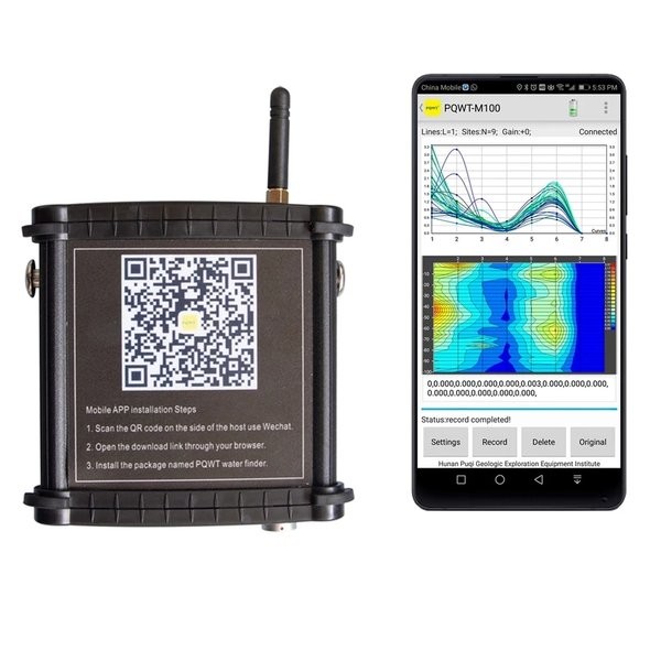 La mejor máquina Detector de agua móvil 100, 150, 300, 400 y 500M de profundidad Principales características 1. No es necesario registrarlo. 2. No necesita red, no necesita tráfico. 3. Dibuja automáticamente el mapa del perfil geológico. 4. Adecuado para diversas exploración del terreno. 5. Asistencia remota especializada para encontrar la ubicación. 6 No necesitas experiencia de previa 7. Funciona en 5 minutos 8. aplicación móvil original en Chino, sin embargo la entregamos en Español 9. Entregamos con inducción. REBAJADA!